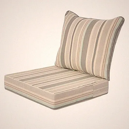 Deep Seat Patio Cushions 24x24 Outdoor Cushion, 24x24x5|1S Coastal Gray Stripe