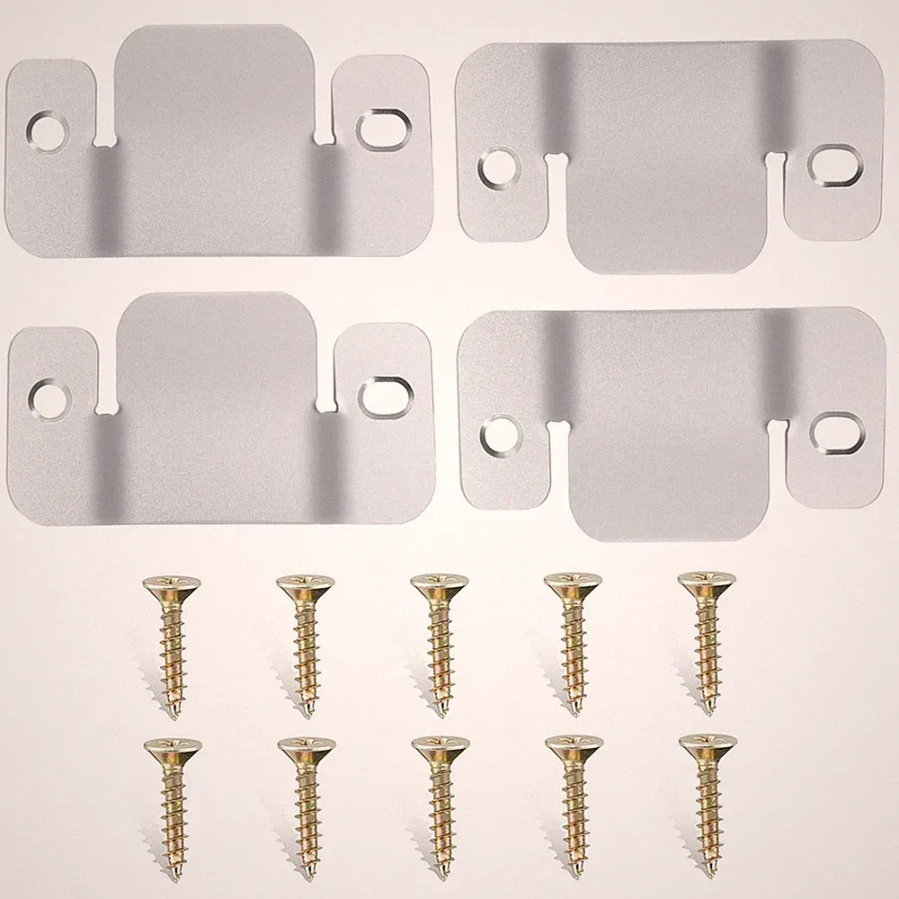 DEEPDREAM 4 Pcs Sectional Couch Connectors Metal sliver-4psc, 4pcs