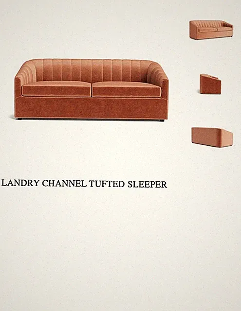 Designer Sleeper Sofa – Mitchell Gold + Bob Williams – Italian Velvet, Custom