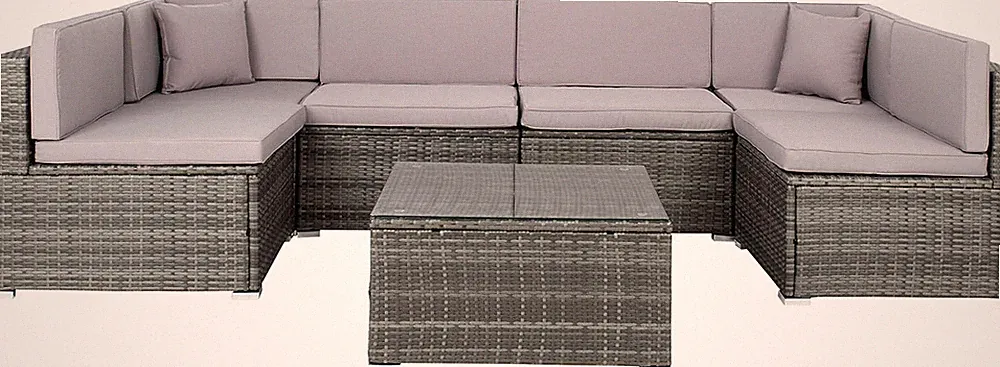 Diona Grey Outdoor Sectional Patio Set - Stylish Comfort for Your Garden