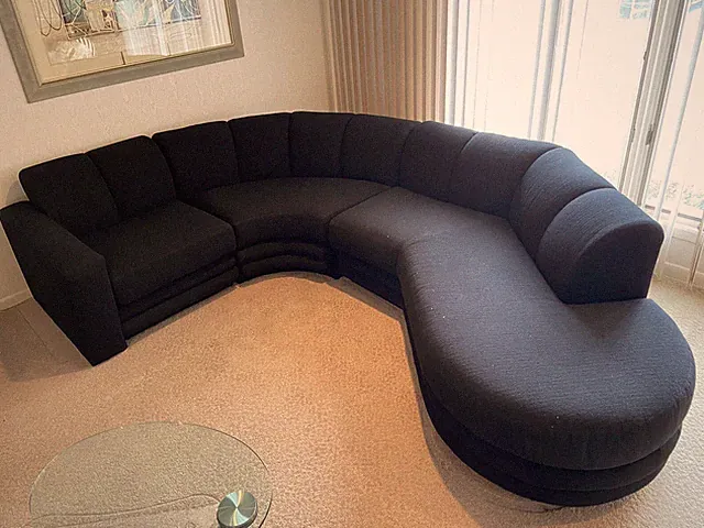 DIRECTIONAL 3pieces curved sectional sofa in style of Vladimir Kagan post modern