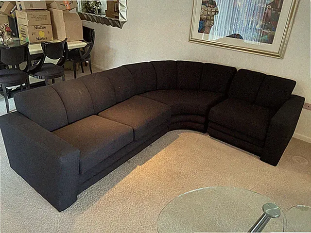 DIRECTIONAL 3pieces curved sectional sofa post modern in style of Vladimir Kagan