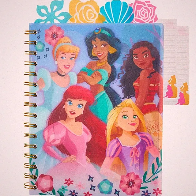 Disney Princess Spiral Bound Notebook With Lined Pages And Section Dividers