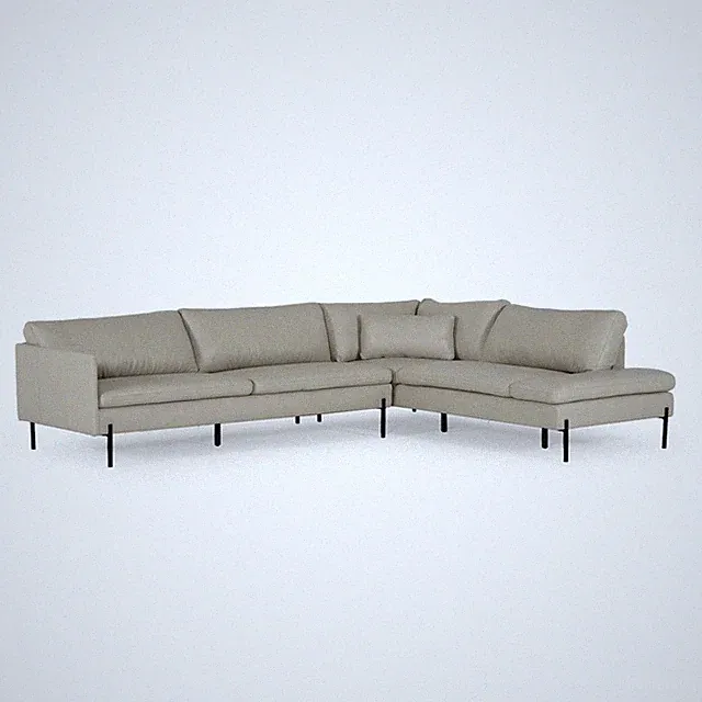 Divani Casa Sherry - Modern Grey Leather Right Facing Sectional Sofa