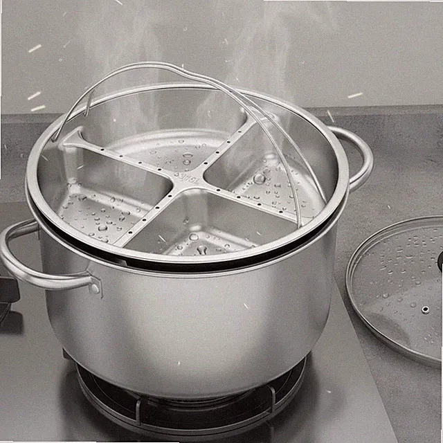 Divided Steamer Plate Deepened Design Round Portion Control Plate for Dieters