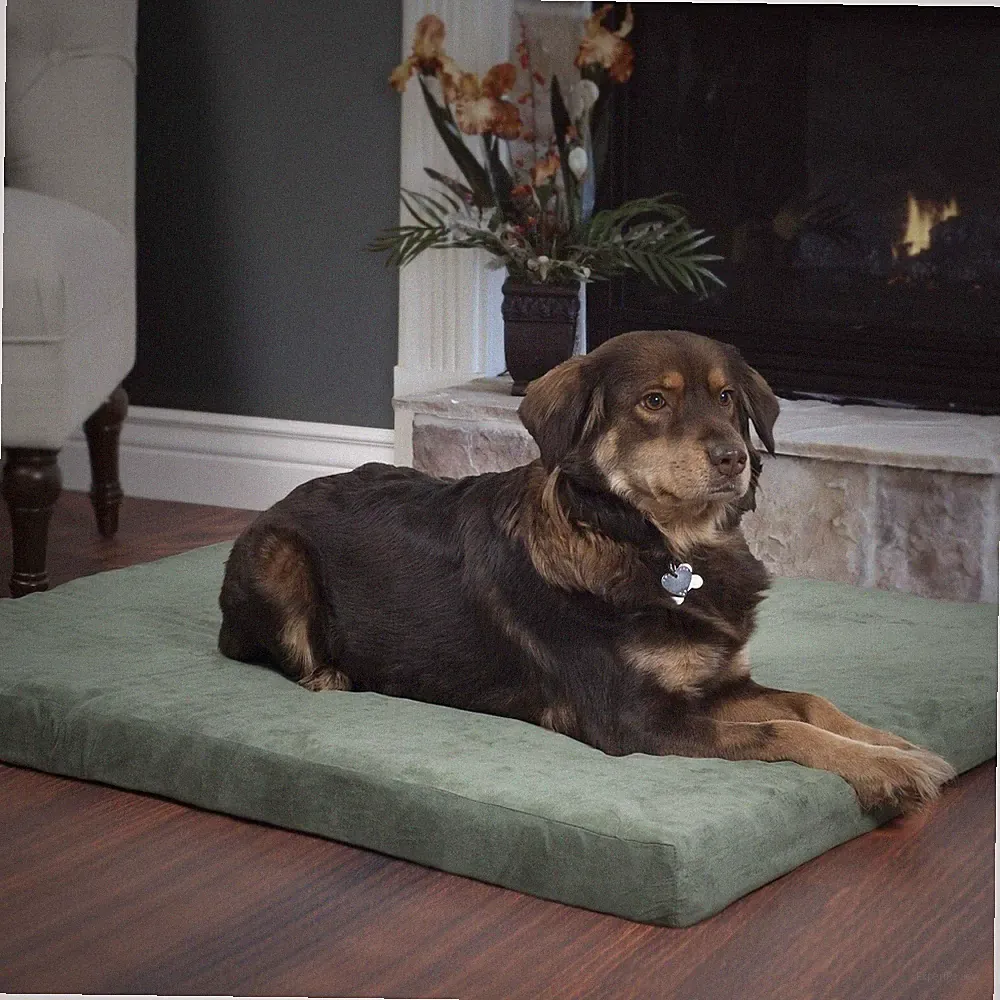Dog Bed Small Orthopedic Pet Bed Crate Pet Sofa with Removable Cover, Green