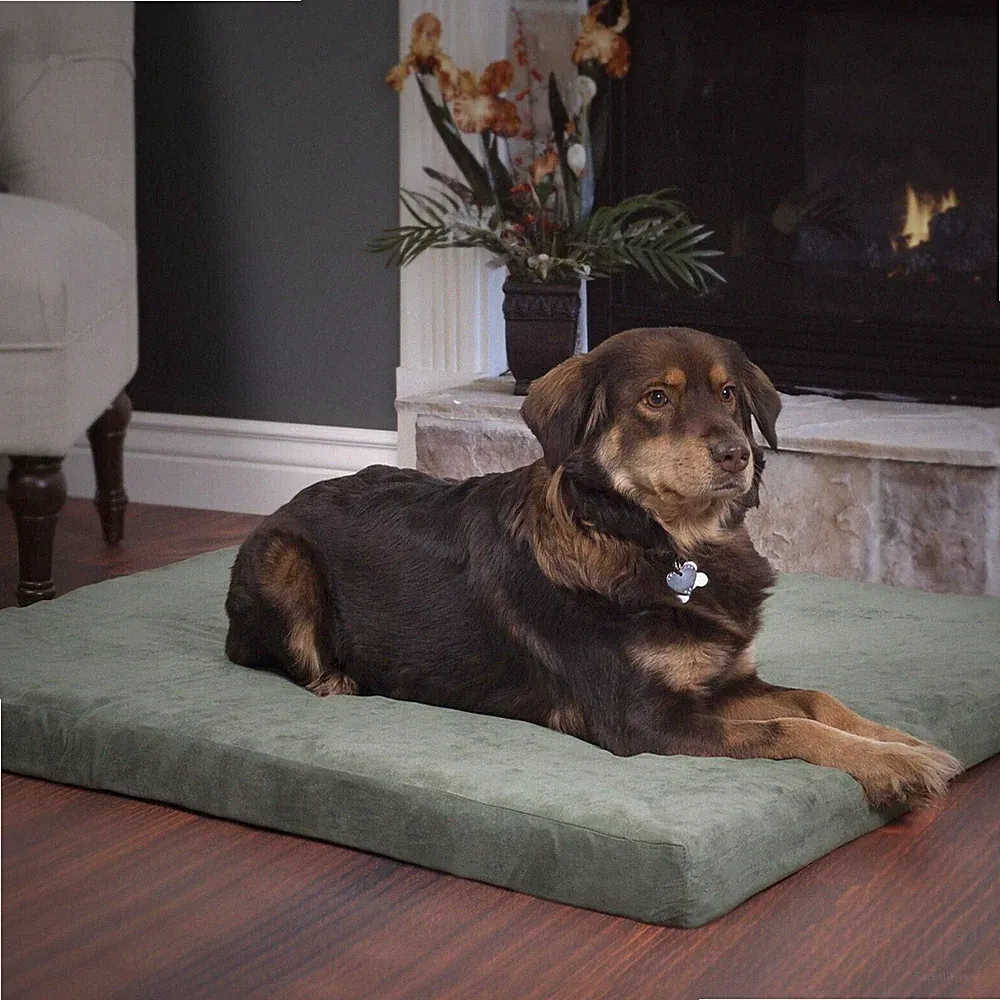 Dog Bed Small Orthopedic Pet Bed Crate Pet Sofa with Removable Cover, Green