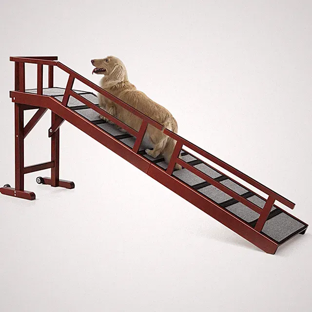 Dog Ramp 74 Wooden Pet Bed Couch 20 Slope Non Slip Mahogany KVT-001RED KUVETO
