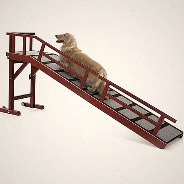 Dog Ramp for Bed or Couch, Wooden Pet Ramp with 20° Gentle Slope, Removable
