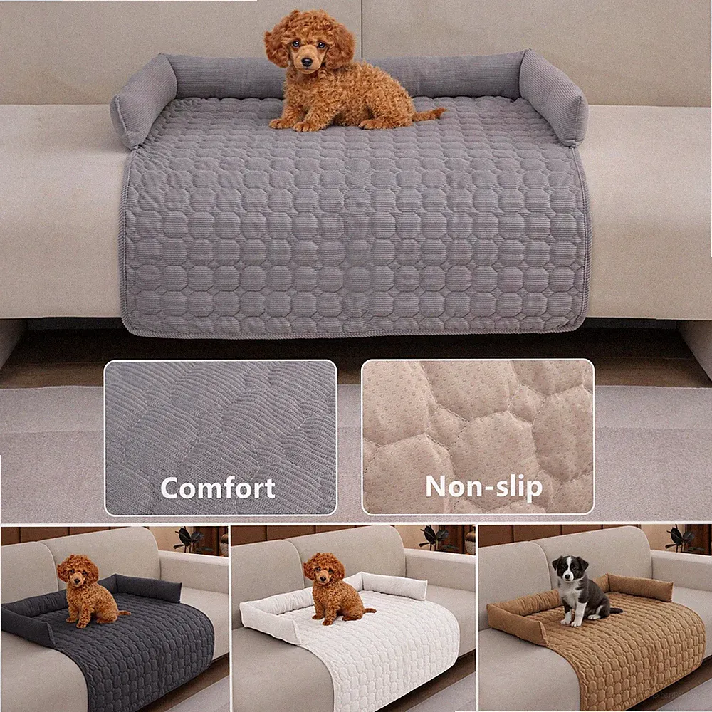 Dog Sofa Bed Anti-Slip Soft Calming Bed Mat for Pet Couch Furniture Protector
