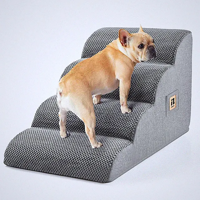 Dog Stairs for Small Dogs 15.7''H, 4-Step Sturdy Dog Steps for Bed, Couch, Sofa