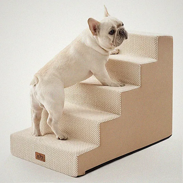 Dog Stairs for Small Dogs, 5 Tier Wider Pet Stairs for High Beds, 23.6" H Non...