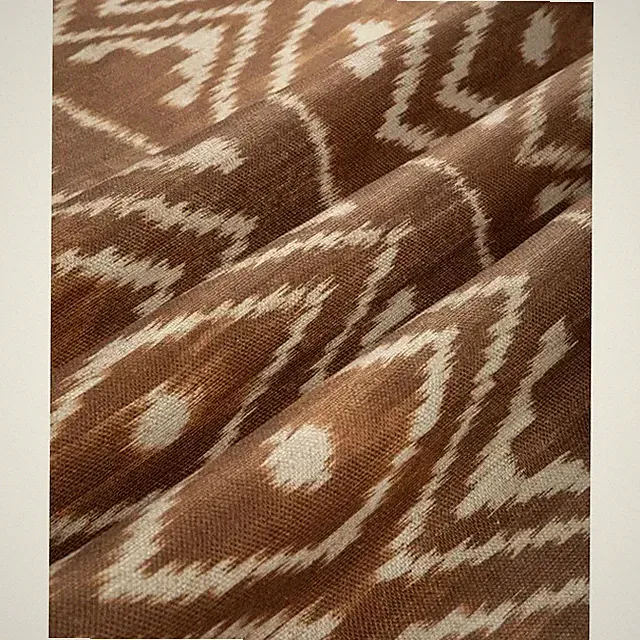 Donghia Ikat Diamond Linen Print Fabric- Diamond Mine / Russet 1.60 yd 6024112.6