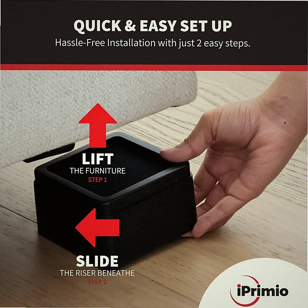 Dorm Bed Risers 2" - Set of 6, Holds 10000 lb