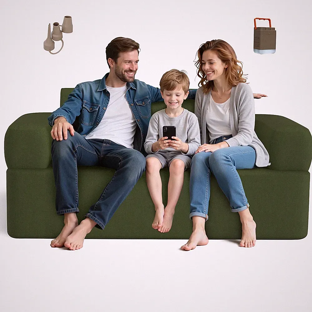Double Layer Inflatable Couch With Built in Pump Portable
