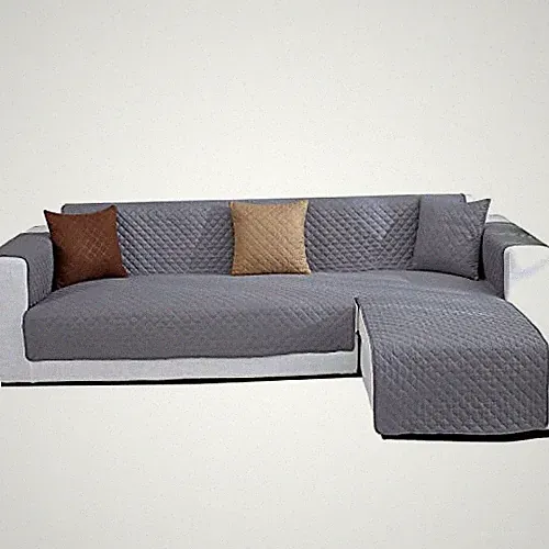 Double Side L Shape Couch Cover Sectional Sofa Covers Medium - 79*106inch Grey