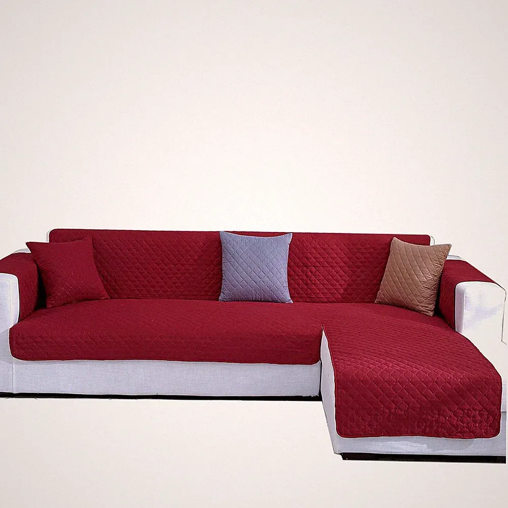 Double Side L Shape Couch Cover Sectional Sofa Covers Set Chaise Couch Cover...