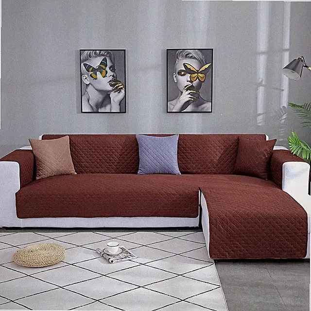 Double Side L Shape Couch Cover Sectional Sofa Covers Set Chaise Slip for Sofas