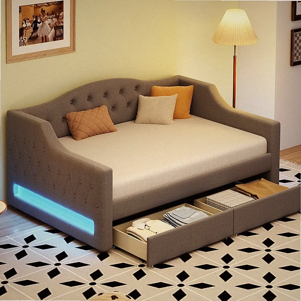 LED Light Strip Sofa Bed Sectional