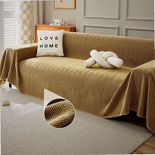 Dreamingo Chenille Chic Couch Cover Skin Friendly Cozy Sofa Cover Blanket