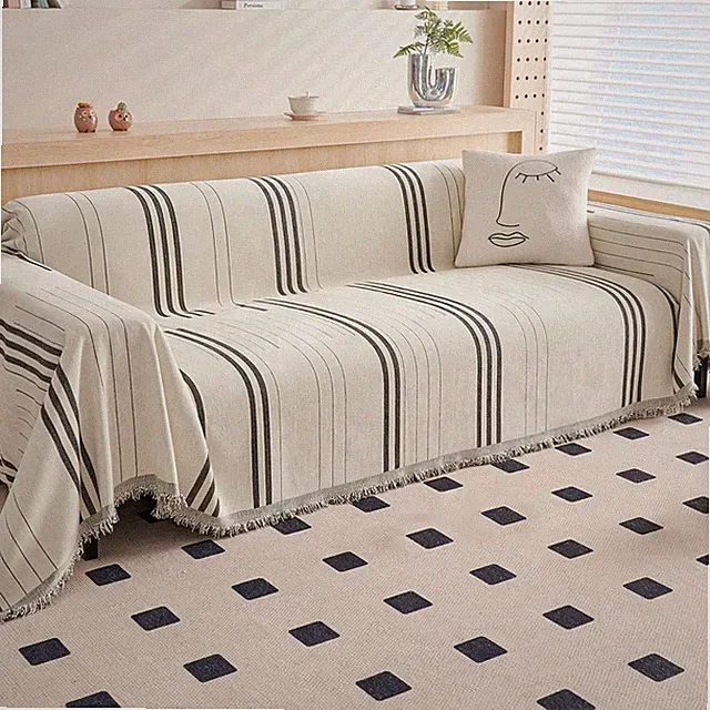 Dreamingo Couch Cover Reversible Chenille 3 Seat Sofa Covers For Dogs Pets Dark