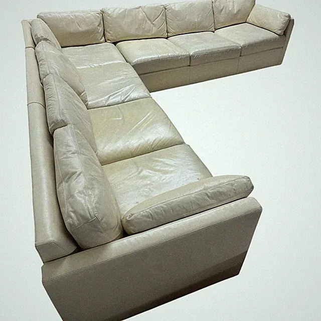 Drexel Heritage Cream L-Shape Sectional Sofa