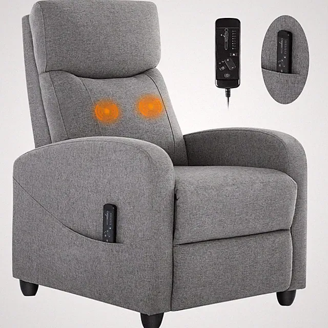 DUMOS SINGLE FABRIC RECLINER MASSAGE CHAIRS/SOFA PADDED SEAT ADJUSTABLE BACKREST