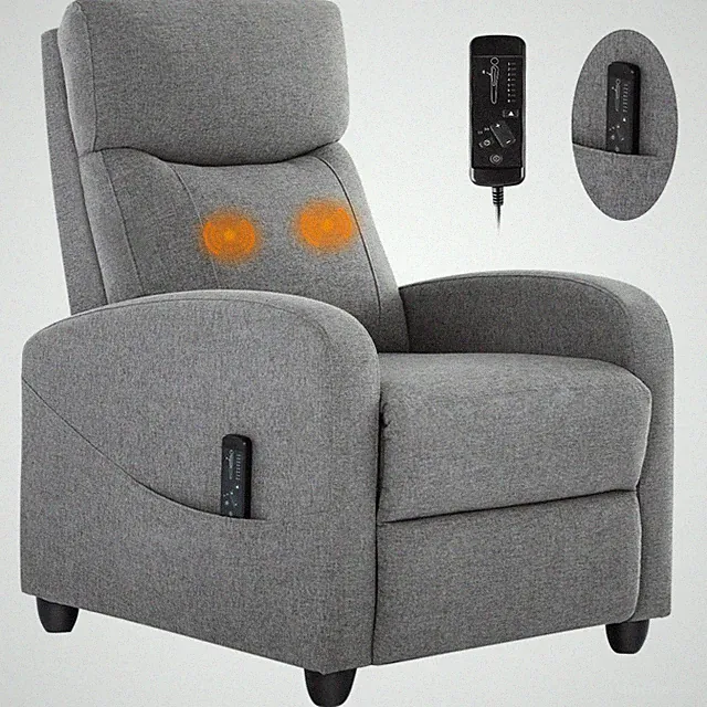 DUMOS SINGLE FABRIC RECLINER MASSAGE CHAIRS/SOFA PADDED SEAT - Scratch & Dent