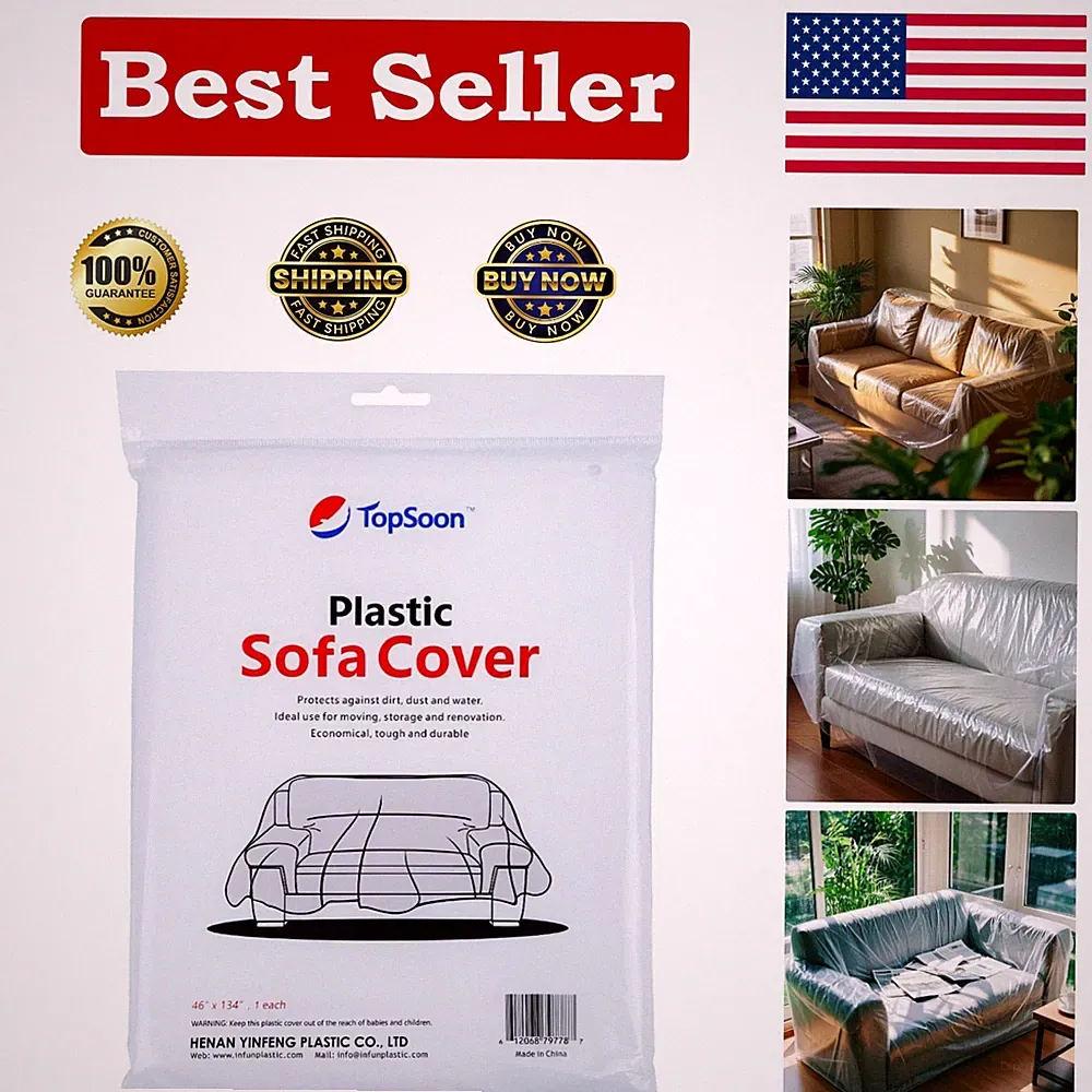 Durable 134'' x 46'' Plastic Sofa Bag - Ultimate Protection for Moving & Storage
