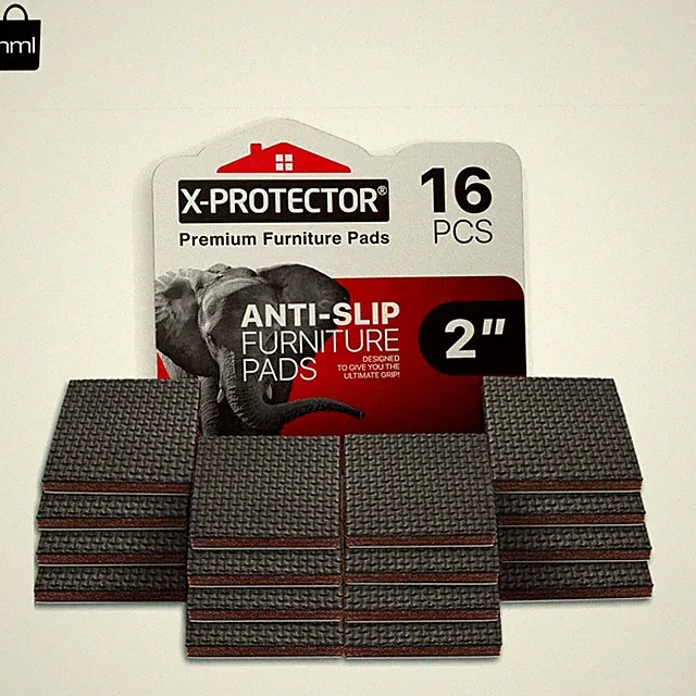 Durable 16-Piece Furniture Feet - 2" Non-Slip Pads for All Furniture Types