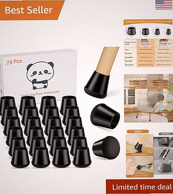 Durable 24 Pack Chair Leg Protectors - 0.8"-1" Round - Ideal for Hardwood & Tile