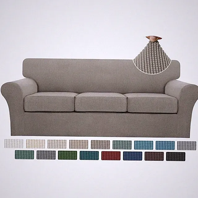 Durable 3 Cushion Couch Cover - Washable Jacquard Fabric for Stylish Protection