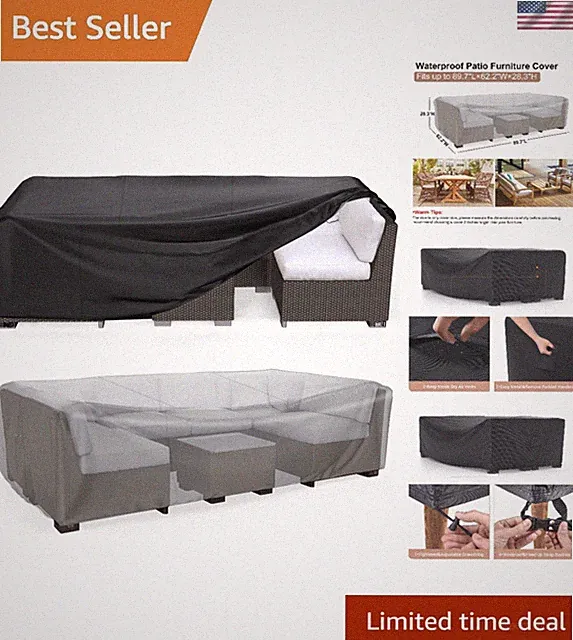 Durable 420D Oxford Patio Furniture Cover - Fits Sectional & Dining Sets