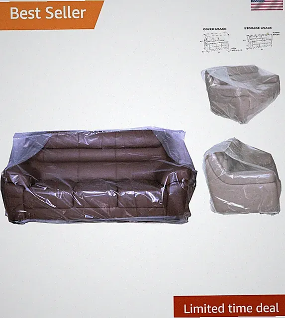 Durable 4mil Thick Plastic Cover for Sofa & Boxes – Reusable and Water-Resistant