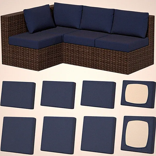 Durable 8-Piece Patio Cushion Covers - Sun-Proof, Machine Washable & Elastic Fit
