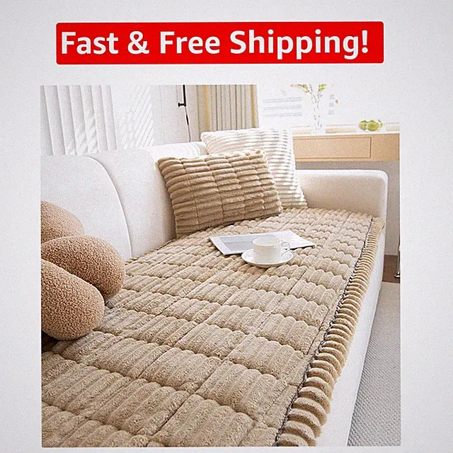 Durable Fabric Washable Sofa Cover for Dogs - Elegant Coffee Design (27.6x59.06)