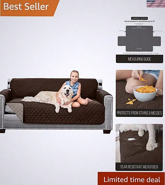 Durable & Fashionable Couch Cover for Pets - Tear Resistant, Reversible Style