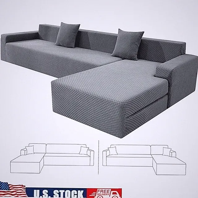 Durable Jacquard Sectional Sofa Cover L Shape Couch Protector Washable New