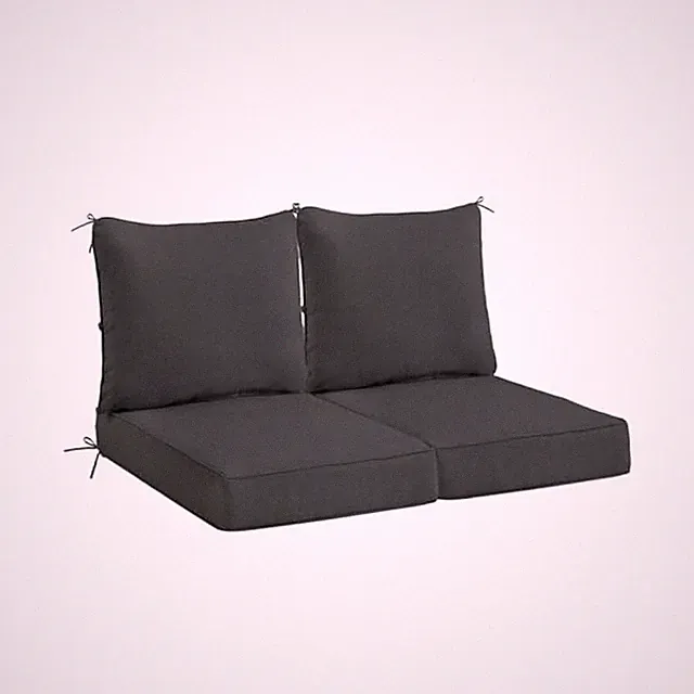 Durable Outdoor Deep Seat Cushions, Water,Resistant Olefin, Straps, 24x24x4"