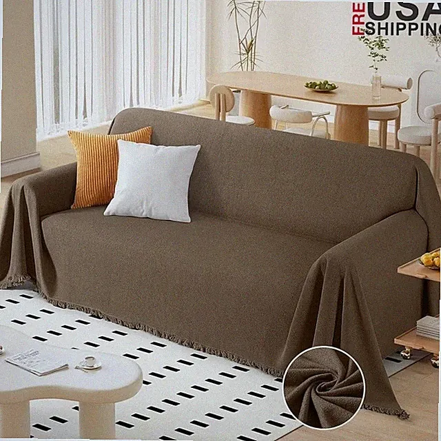 Durable Polyester Couch Cover Sofa Protector Elegant Texture Furniture Shield US