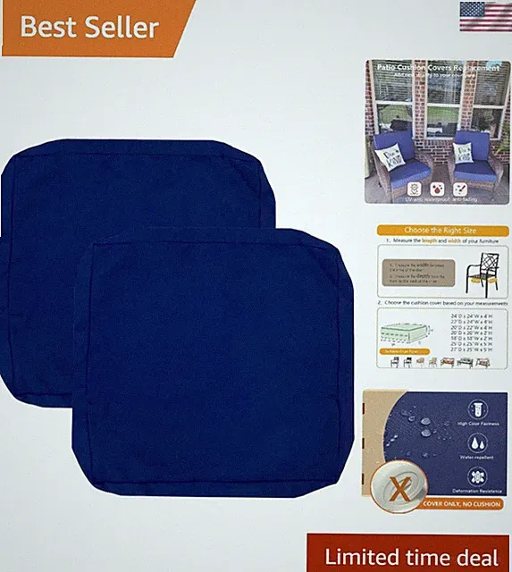 Durable Removable Cushion Covers 25x25 - Easy Maintenance for Outdoor Style