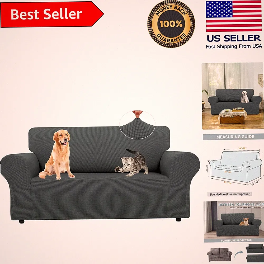 Durable Sofa Slipcover for Medium Sofas - Protects Against Stains & Scratches