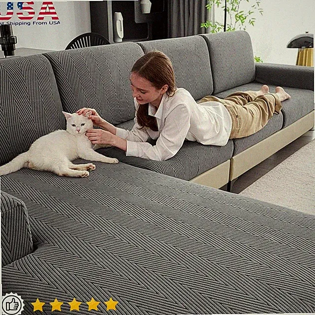 Durable Washable Sofa Cover Set 2 Seat & Chaise Protection Pet Friendly New