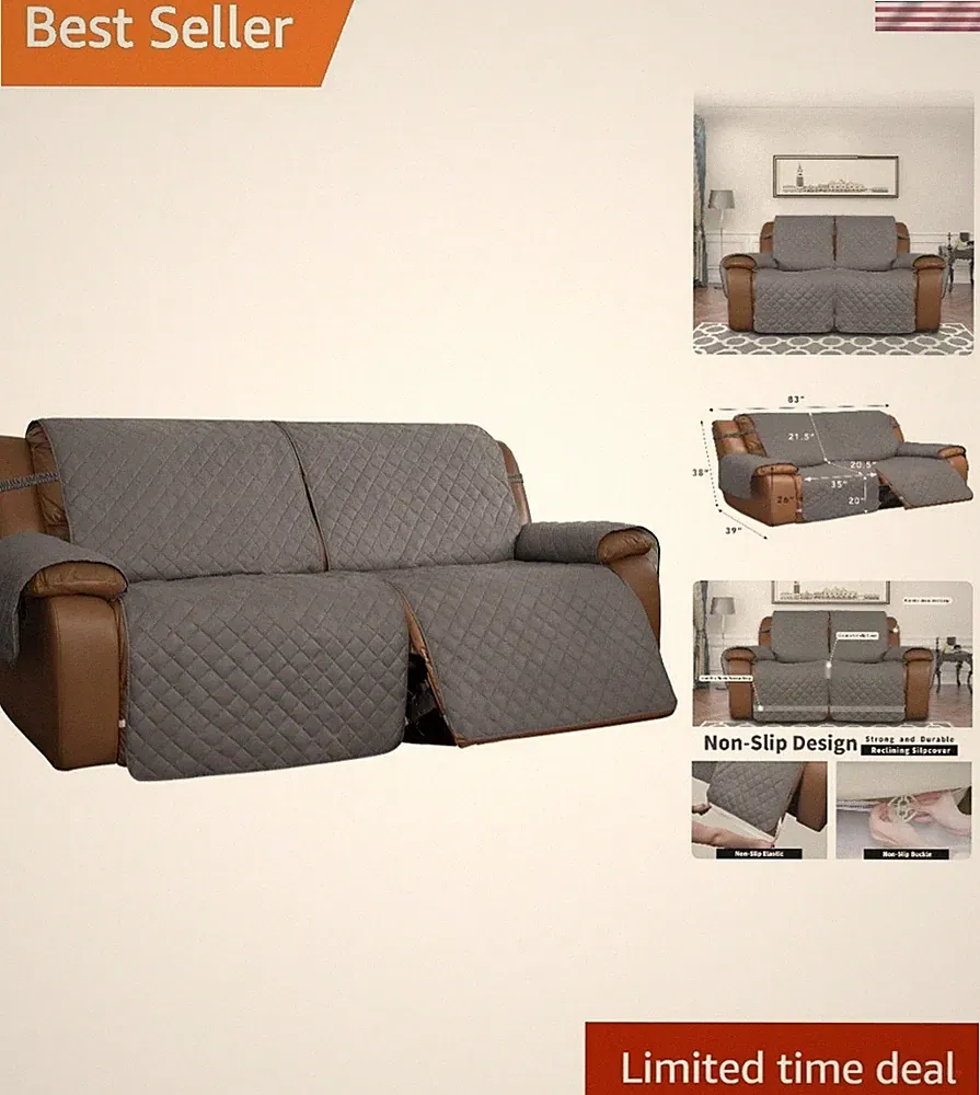Durable Water-Resistant Couch Cover for Double Recliner - Stylish Argyle Design