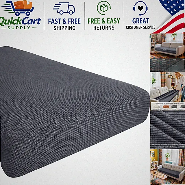 Durable Water-Resistant Medium Couch Cushion Slipcover - Easy Care & Style