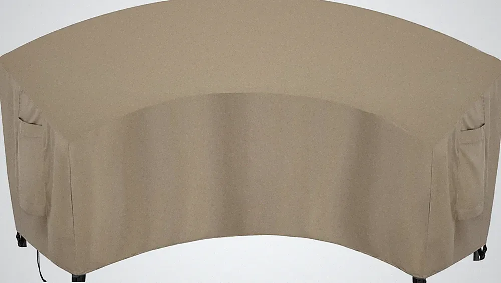 Durable Waterproof Curved Sectional Cover - UV & Wind Resistant, Camel