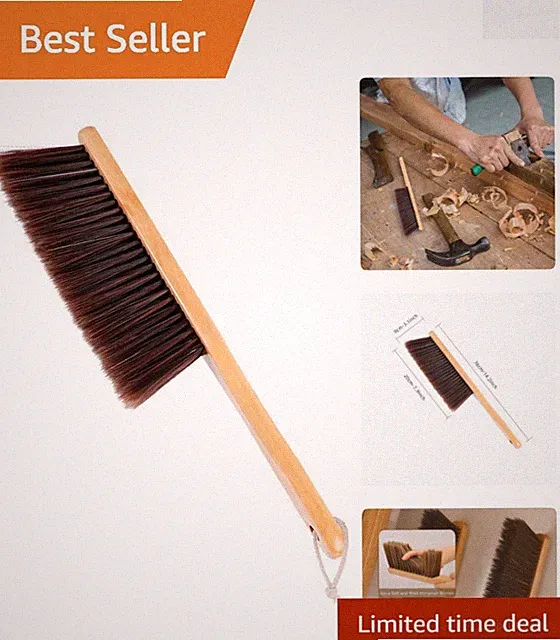 Durable Wooden Handle Horse Hair Duster - Perfect for Home & Workspace Cleaning