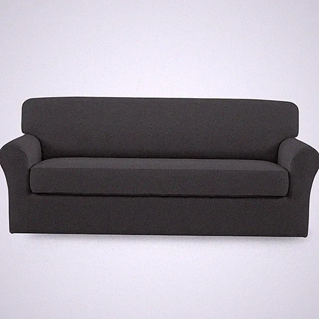 Easy-Going 2 Pieces Microfiber Stretch Sofa Slipcover – Spandex Soft Fitted S...