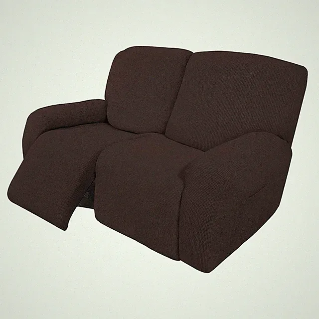 Easy-Going 6 Pieces RV Recliner Loveseat Sofa Slipcover Chocolate | 2-seat Sofa