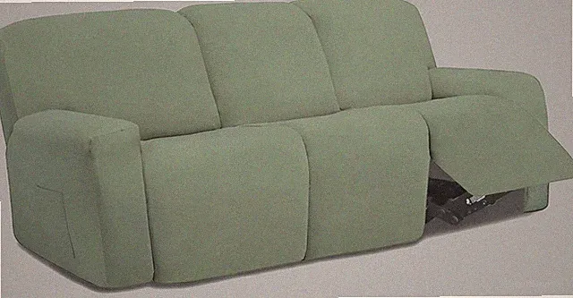 Easy-Going 8 Piece Recliner Sofa Stretch Slipcover Furniture Special Color-Cyan